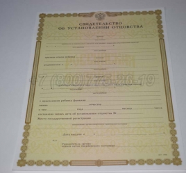 Свидетельство об Установлении Отцовства 2019г в Красноярске